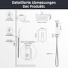 Black Matte Bathroom Faucet Set Square Rainfall/Handheld Shower Water Taps Kit