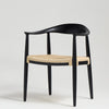 Kenny Dining Chair Natural Triple Paper Coil Seat Black Curved Wood Frame