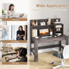 Compact Computer Desk Wooden Study Table Writing Workstation Storage Bookshelf