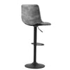 2pcs Bar Stools Faux Suede Padded Seat Stools Black Metal Matte Base Barstools