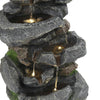 Solar Water Feature LED Light Outdoor Garden Fountain Cascading Waterfall Statue