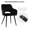 2Pcs Dining Chair Velvet Chair Diamond Seat with Metal Leg Dining Room Black