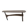 Designer Luxury Walnut Dark Wood And Glass Abstract Coffee Table