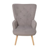Gray Tub Accent Chair Flannel Fabric Living Room Armchair for Home/Dining Room