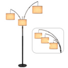 Floor Lamp Free Standing Light Tall Lamp Beige Linen Shade Bedroom Living Room