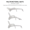 Folding Sun Lounger Plastic Outdoor Garden Chair Sun Bed Seating Relaxing White