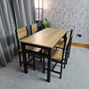 5 Piece Dining Table and Chairs Set Wooden Space with Metal Frame Kitchen UKED
