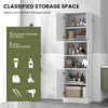 Costway Kitchen Pantry Cabinet 190cm Tall Freestanding Cupboard w/Doors White