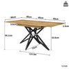 Extendable Dining Table 120-160x80x66cm with Brazilian Walnut Top and Star Legs