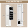 360° Swivel Jewelry Cabinet Armoire Freestanding Full Length Mirror w/ Storage