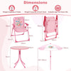 Indoor/Outdoor Collapsible Toddler Activity Table with 2 Folding Chairs-Pink