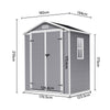 6x4.4FT Grey Plastic Shed Outdoor Garden Tools Storage House with 2 Doors Window