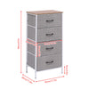 Fabric Bedside Cabinet Table Metal Frame Storage Unit Organiser Chest of Drawers