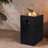eGlass Flame Gas Patio Heater with Lava Rocks and Logs - Black