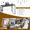 Modern Folding Computer Desk Study Writing Desk Industrial PC Laptop Table Black
