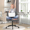 Armless Swivel Task Chair Vanity Chair Cross Legged Office Chair-Grey