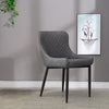 Set of 2 Faux Leather/Suede Dining Chairs Metal Legs Reception Restaurant Chair