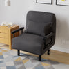 Dark Grey Folding Single Sofa Bed Chair Fabric Recliner Lounge Sleeper Sofabed