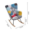 Solid Wood Rocking Chair Upholstered Linen/Velvet Fabric High Back Lounge Seat