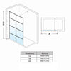 Walk In Shower Enclosure And Anti-slip Tray Black Grid 8mm Clear Glass Cubicle