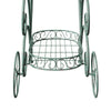 2 Tier Parisian Style Metal Garden Cart Plant Stand Flower Pot Display Decor