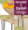 Dining Table, Live Edge Effect Top Kitchen Table, 1.6m Wooden Table, Metal Legs