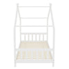 3ft Single Pine Wood House Bed Frame Children Kids Sleeper Canopy Bed Base White