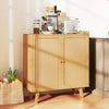 Coffee Bar Accent Cabinet Freestanding Kitchen Cupboard-Natural