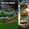 Wooden Garden Bridge Carbonized Fir Wood Arc Bridge W/ Wheel-Shaped Safety Rail