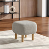 Teddy Fleece Footstool Chair Stool Footrest Padded Rest Seat Pouffe Wooden Legs