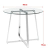 Modern Clear/Black Glass Round Dining Table With Metal Legs Kitchen Furniture