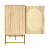Sideboard Cabinet Wooden Rattan 2 Doors 3 Drawers Cupboard Storage Furniture