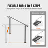 Wrought Iron Handrail Adjustable Metal Stairs Handrail Fits 3 to 5 Steps