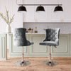 1/2 Bar Stools Crushed Velvet Cushioned Breakfast Chairs Swivel Gas Lift Kitchen