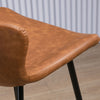 Bar Stools Set of 2, PU Leather Upholstered Kitchen Stools with Back, Footrest
