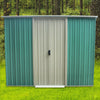 6X4FT Metal Garden Shed Flat Roof Outdoor Garden Tool Storage House Heavy Duty
