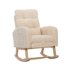 Rocking Chair with Footrest and Headrest Wooden Nursing Chairs for Living Room