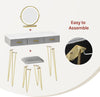 Dressing Table With 3 Drawers Mirror Stool Set Makeup Desk Vanity Table Bedroom