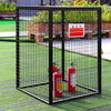 Lockable Gas Bottle Cage Collapsible Cylinder Storage Galvanise Steel Mesh Black