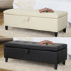 116cm Long Faux Leather Ottoman Bench Storage Design Footrest Stool Entryway