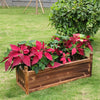 Wood Rectangle Raised Garden Bed Vegetable Elevated Plant Growing Box