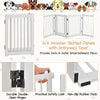 4-Panel Folding Dog Gate Freestanding Dog Pet Safety Fence Wooden Puppy Gate