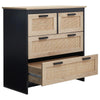 Rattan Chest of Drawers Storage Bedroom Furniture 4 Drawers Wooden Cabinet Unit