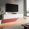 Floating High Gloss 140cm TV Stand Cabinet White LED Wall Mounted Storage Unit