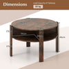 2-Tier Round Coffee Table 74cm Tea Cocktail Table w/ Storage-Coffee