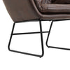 Distressed Faux Leather Armchair Metal Frame Single Sofa Tub Accent Chair Lounge