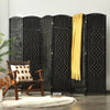 6 Panel Room Divider Privacy Screen Wall Folding Partition Hand-woven Rattan