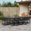 Brokky 13 Piece Garden Dining Set Black Poly Rattan, Dining Furniture D5J7