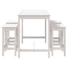 5 Piece Garden Bar Set White Solid Wood Pine T5O6