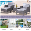 5 Pieces Outdoor Patio Furniture Set Wicker Conversation Set Deep Grey